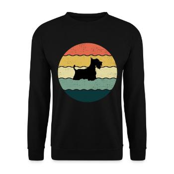 Scottish Terrier Dog Surfing Surfer Sea Waves - Unisex Sweatshirt - black - Front - Alina (178cm) & Michal (187cm)
