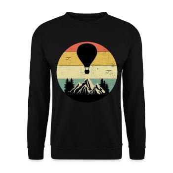 Heißluftballonfahrt Trichter Ballon Pilot Ballonfahrer - Unisex Pullover - Schwarz - Vorne - Alina (178cm) & Michal (187cm)