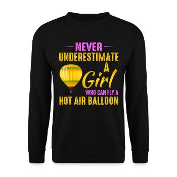 Montgolfière Montgolfière Montgolfière - Sweat-shirt Unisexe - noir - Devant - Alina (178cm) & Michal (187cm)