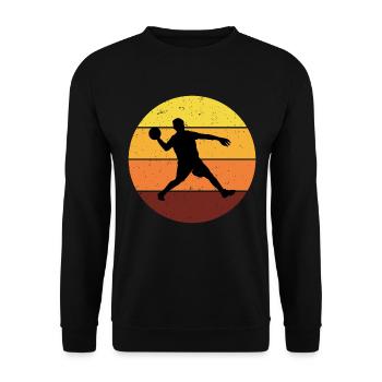 Dodgeball Player Coach Team Sports Vintage Retro - Unisex Sweatshirt - black - Front - Alina (178cm) & Michal (187cm)