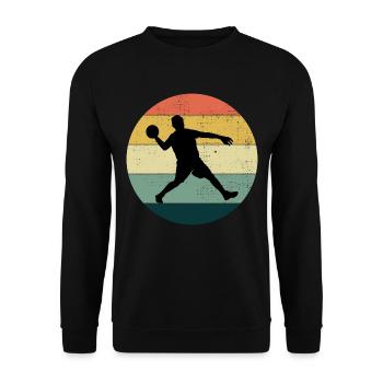Dodgeball Player Coach Team Sports Vintage Retro - Unisex Sweatshirt - black - Front - Alina (178cm) & Michal (187cm)