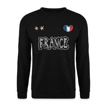 Maillot de football France Drapeau français - Sweat-shirt Unisexe - noir - Devant - Alina (178cm) & Michal (187cm)