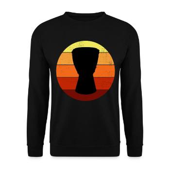 Djembé Player Drummer Music Drum Vintage Retro - Sweat-shirt Unisexe - noir - Devant - Alina (178cm) & Michal (187cm)