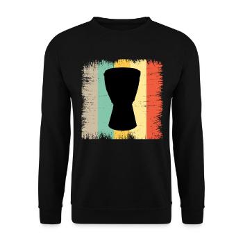 Djembé Player Drummer Music Drum Vintage Retro - Sweat-shirt Unisexe - noir - Devant - Alina (178cm) & Michal (187cm)