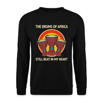 Djembe Player Drummer Music Drum Musician - Unisex Sweatshirt - black - Front - Alina (178cm) & Michal (187cm)