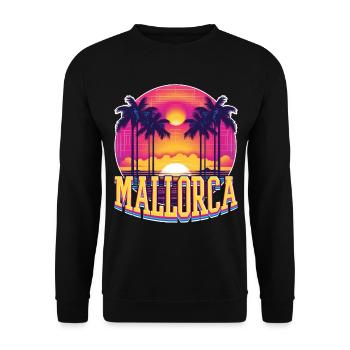 Majorque Espagne Île d’été Palmiers Beach Party - Sweat-shirt Unisexe - noir - Devant - Alina (178cm) & Michal (187cm)