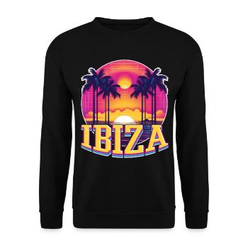 Ibiza, Espagne, Île, Eté, Palmiers, Plage, Fête - Sweat-shirt Unisexe - noir - Devant - Alina (178cm) & Michal (187cm)