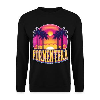 Formentera Sommer Sonne Strand Meer Palmen Urlaub - Unisex Pullover - Schwarz - Vorne - Alina (178cm) & Michal (187cm)