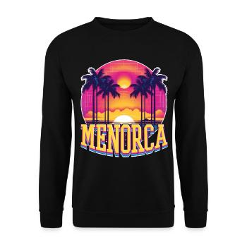 Menorca Spanien Sommer Sonne Strand Meer Palmen - Unisex Pullover - Schwarz - Vorne - Alina (178cm) & Michal (187cm)