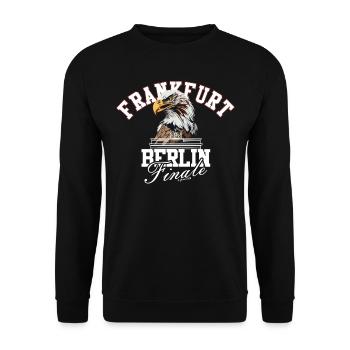 Frankfurt Berlin Finale 2023 Pokal - Unisex Pullover - Schwarz - Vorne - Alina (178cm) & Michal (187cm)