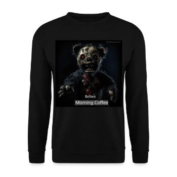 Avant le café du matin - Zombie - Sweat-shirt Unisexe - noir - Devant - Alina (178cm) & Michal (187cm)