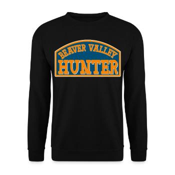 Beaver Valley Hunter Biber Tal Jäger Männer - Unisex Pullover - Schwarz - Vorne - Alina (178cm) & Michal (187cm)