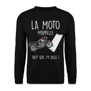 Motard portable humour passion moto - Sweat-shirt Unisexe - noir - Devant - Alina (178cm) & Michal (187cm)