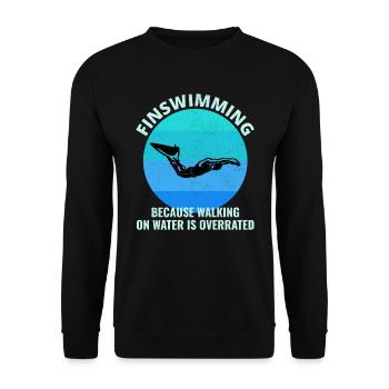 Finswimming Fin Swimming Swimmer Swim Water sport - Unisex Sweatshirt - black - Front - Alina (178cm) & Michal (187cm)