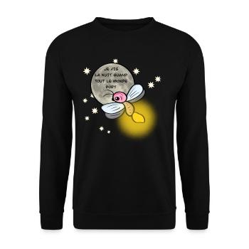 Je vis la nuit - Sweat-shirt Unisexe - noir - Devant - Alina (178cm) & Michal (187cm)