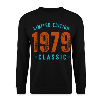 Geburtstag 1979 - Unisex Pullover - Schwarz - Vorne - Alina (178cm) & Michal (187cm)