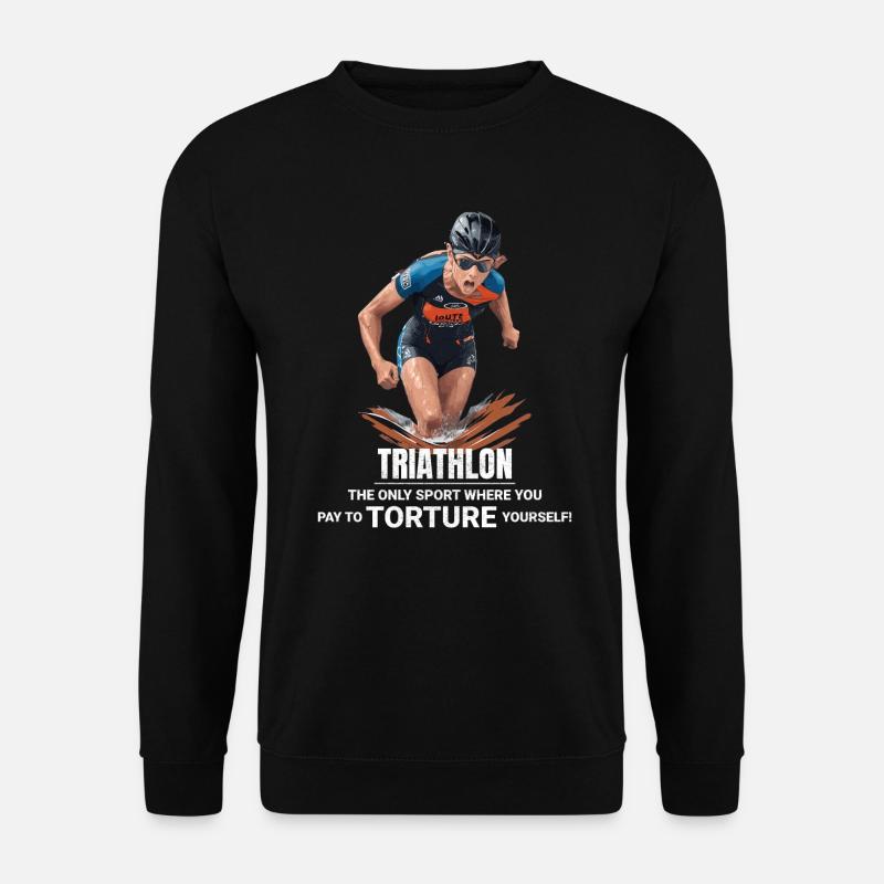 Schwimmen, Radfahren, Laufen, Triathlon, Triathlet, Leichtathletik - Unisex Pullover - Schwarz
