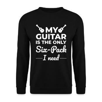 Streicher und Sixpacks: Die Gitarre zelebrieren - Unisex Pullover - Schwarz - Vorne - Alina (178cm) & Michal (187cm)
