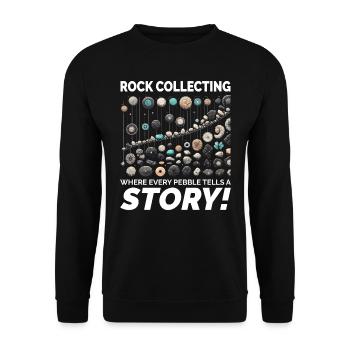 Kieselstein sammeln Sammler Geologie Rockhound - Unisex Pullover - Schwarz - Vorne - Alina (178cm) & Michal (187cm)