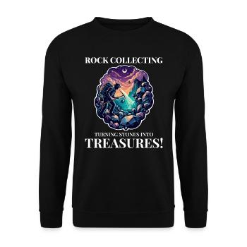 Gesteinssammler Geologie Fossiliensammler - Unisex Pullover - Schwarz - Vorne - Alina (178cm) & Michal (187cm)