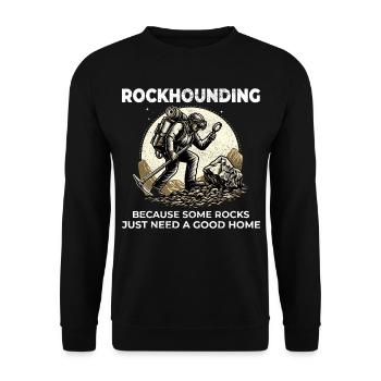 Gesteinssammler Geologie Fossiliensammler - Unisex Pullover - Schwarz - Vorne - Alina (178cm) & Michal (187cm)
