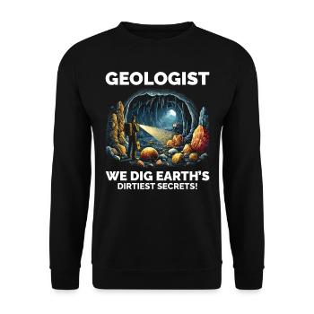 Geologe: Die verborgenen Wunder der Erde erforschen - Unisex Pullover - Schwarz - Vorne - Alina (178cm) & Michal (187cm)