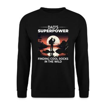 Stein Sammeln Papa Sonnenuntergang Berg Natur Familie - Unisex Pullover - Schwarz - Vorne - Alina (178cm) & Michal (187cm)