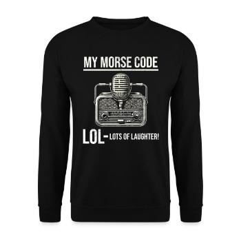 Opérateur de radio amateur Code Morse Lol Dicton Drôle - Sweat-shirt Unisexe - noir - Devant - Alina (178cm) & Michal (187cm)
