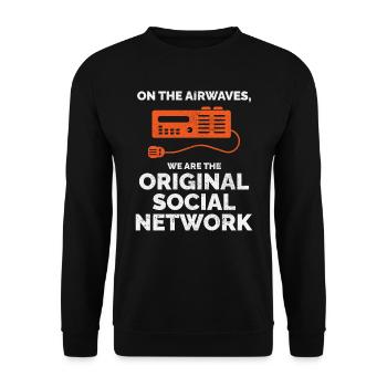 Amateur Ham Radio Operator Original Social Network - Unisex Sweatshirt - black - Front - Alina (178cm) & Michal (187cm)