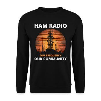 Tour de radio amateur Sunrise unissant notre fréquence - Sweat-shirt Unisexe - noir - Devant - Alina (178cm) & Michal (187cm)