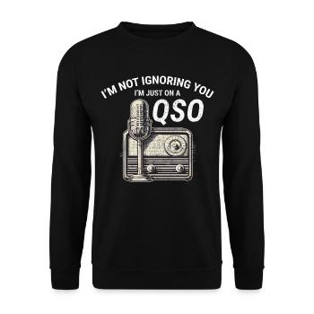 Nostalgic QSO Vintage Ham Radio Operator Classic - Unisex Sweatshirt - black - Front - Alina (178cm) & Michal (187cm)