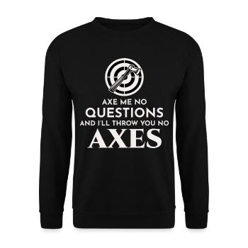 Axt Werfen Axt Werfer Holzfäller Vintage Lustig - Unisex Pullover - Schwarz - Vorne - Alina (178cm) & Michal (187cm)