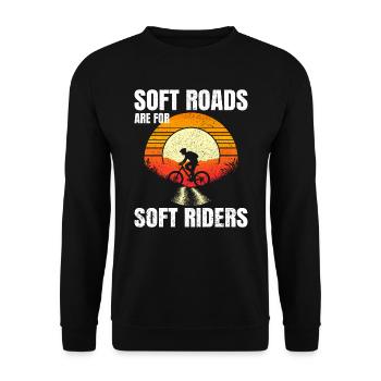Scenic Gravel Riding Sunrise Soft Roads Not for Us - Unisex Sweatshirt - black - Front - Alina (178cm) & Michal (187cm)
