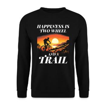 Chasing Happiness on Two Wheels Trail Riding - Unisex Sweatshirt - black - Front - Alina (178cm) & Michal (187cm)