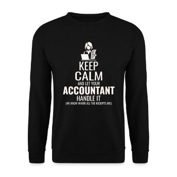 Comptable Comptabilité Tenue de livres Finance Drôle - Sweat-shirt Unisexe - noir - Devant - Alina (178cm) & Michal (187cm)