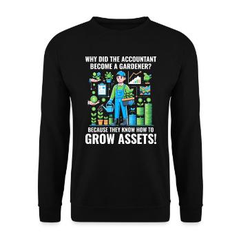 Buchhalter wurde zum Finanzgarten des Gärtners - Unisex Pullover - Schwarz - Vorne - Alina (178cm) & Michal (187cm)