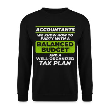 Comptable Comptabilité Tenue de livres Finance Drôle - Sweat-shirt Unisexe - noir - Devant - Alina (178cm) & Michal (187cm)