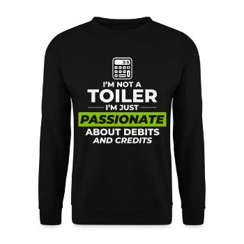 Comptable passionné Débits Crédits Drôle Humour - Sweat-shirt Unisexe - noir - Devant - Alina (178cm) & Michal (187cm)
