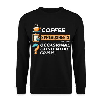 Comptable Tenue de livres Café Feuilles de calcul Drôle - Sweat-shirt Unisexe - noir - Devant - Alina (178cm) & Michal (187cm)