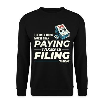 Taxing Humor: Paying and Filing Funny - Unisex Sweatshirt - black - Front - Alina (178cm) & Michal (187cm)