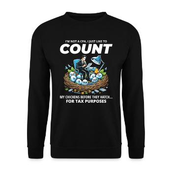 CPA Chick Counter: Humorous Tax Season Nesting Fun - Unisex Sweatshirt - black - Front - Alina (178cm) & Michal (187cm)