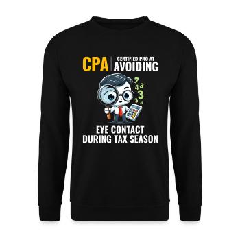 CPA: Number Ninja Dodging Eye Contact Accountant - Unisex Sweatshirt - black - Front - Alina (178cm) & Michal (187cm)