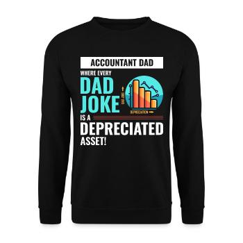 Buchhalter Papa Witz abgeschriebener Vermögenswert Vatertag - Unisex Pullover - Schwarz - Vorne - Alina (178cm) & Michal (187cm)