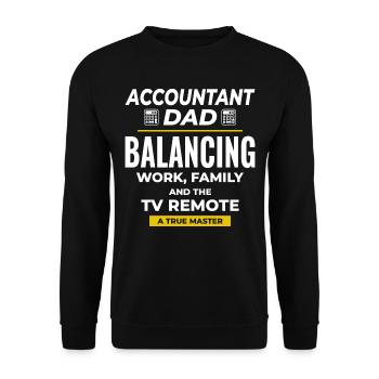 Buchhalter Papa Buchhaltung Finanzen Finanzen Lustig - Unisex Pullover - Schwarz - Vorne - Alina (178cm) & Michal (187cm)