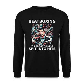 Spit to Hit: Unleash the Humor in Beatboxing - Unisex Sweatshirt - black - Front - Alina (178cm) & Michal (187cm)