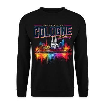 Cologne Skyline Cologne Cathedral Germany City Colorful - Unisex Sweatshirt - black - Front - Alina (178cm) & Michal (187cm)