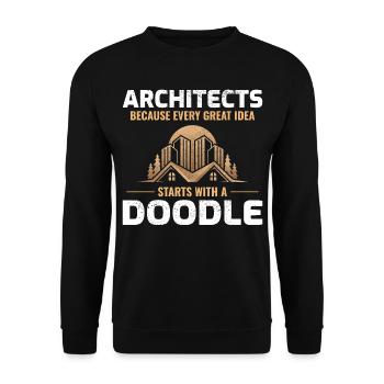 Architekt kritzelt Innenarchitektur Innovation Lustig - Unisex Pullover - Schwarz - Vorne - Alina (178cm) & Michal (187cm)