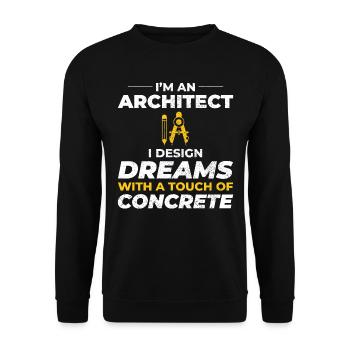 Rêve d’architecte Conception en béton Construction - Sweat-shirt Unisexe - noir - Devant - Alina (178cm) & Michal (187cm)