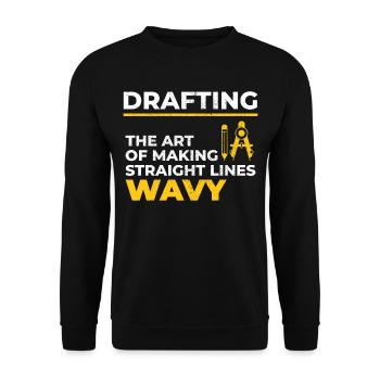 Architect Drafting Wavy Lines Construction Funny - Unisex Sweatshirt - black - Front - Alina (178cm) & Michal (187cm)