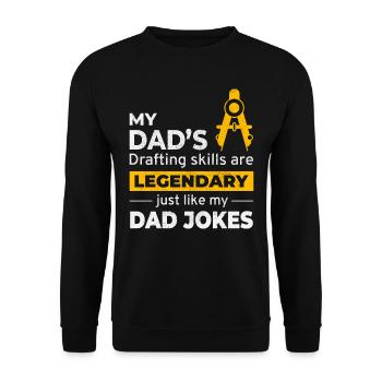Architecte Papa Compétences De Dessin Papa Blagues Légende 📐 - Sweat-shirt Unisexe - noir - Devant - Alina (178cm) & Michal (187cm)